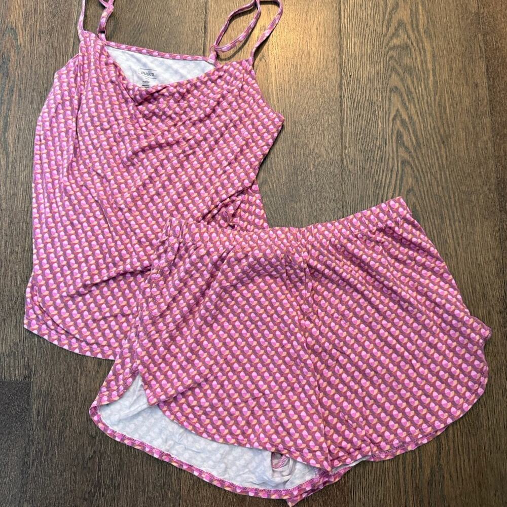 Auden Tank Top Shorts Pajama Pjs Set Pink Sz XS